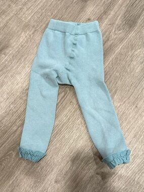 Ruffle Butts Light Blue Ruffle Cuff Leggings